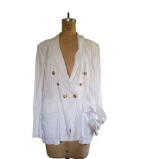 INC International Concepts White Blazer with Gold Buttons Size L