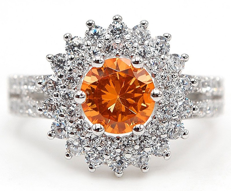 4CT  Padparadscha 925 Sterling Silver Ring Sz 8 L1-4