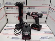 Craftsman Right Angle 19.2V Cordless 3/8" Drill & 1/2” Drill w/ 2 lion batt + ch