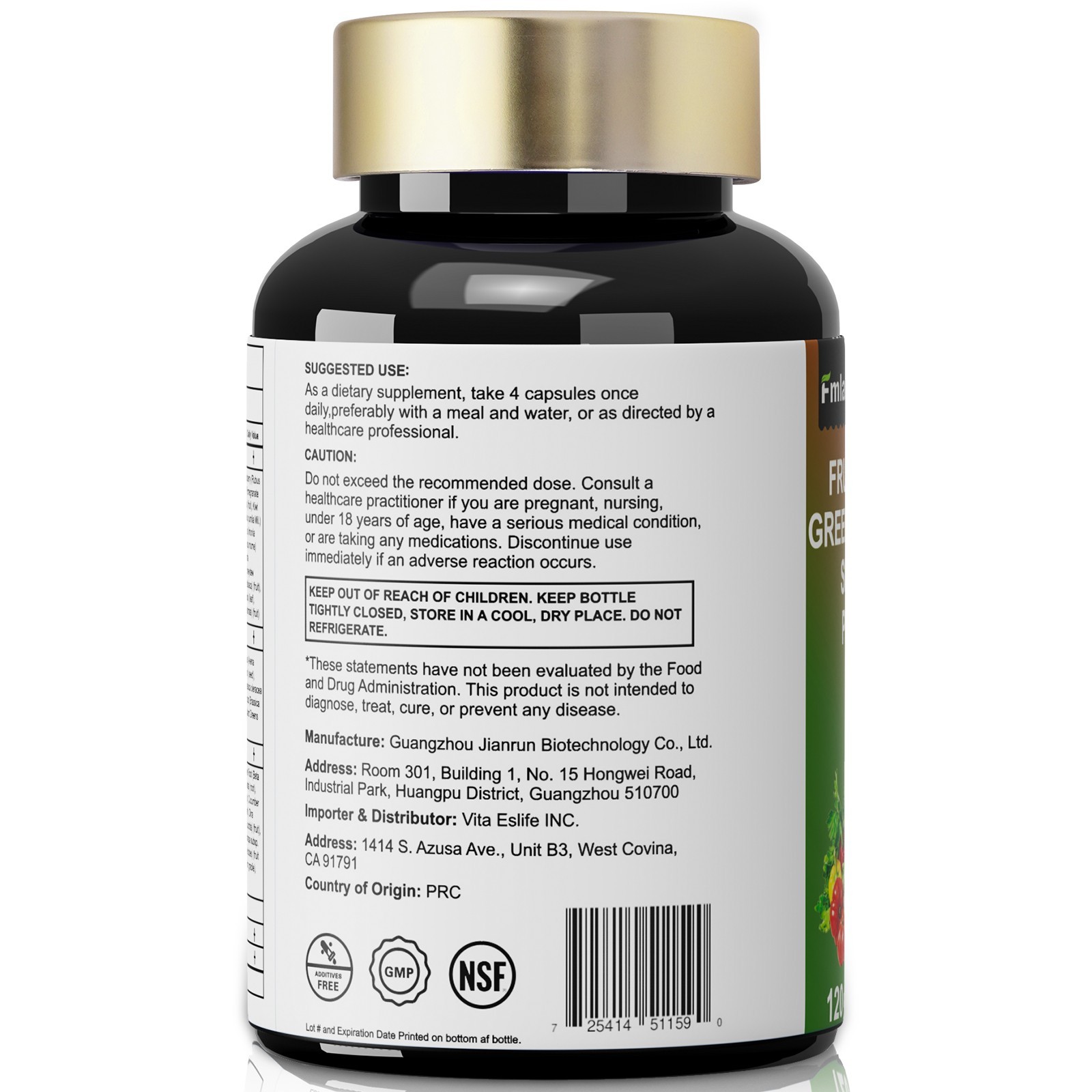 2 pack Fruits & Veggies Supplement 70 Fruits/Veggies Enzymes Probiotics 240 caps