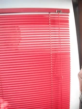 Red Vinyl Mini Blinds Set of 2 hardware included 30.5 X 66