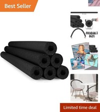 6 Pack Black Foam Pool Noodles - 52 Inch Heavy Duty Floating Tubes for All Ages