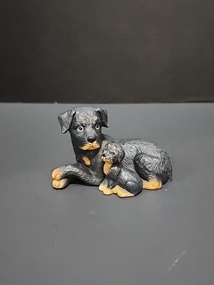 Home Interior Rottweiler Puppy Dog Canine Companions 1424-97 Figurine Mom Baby
