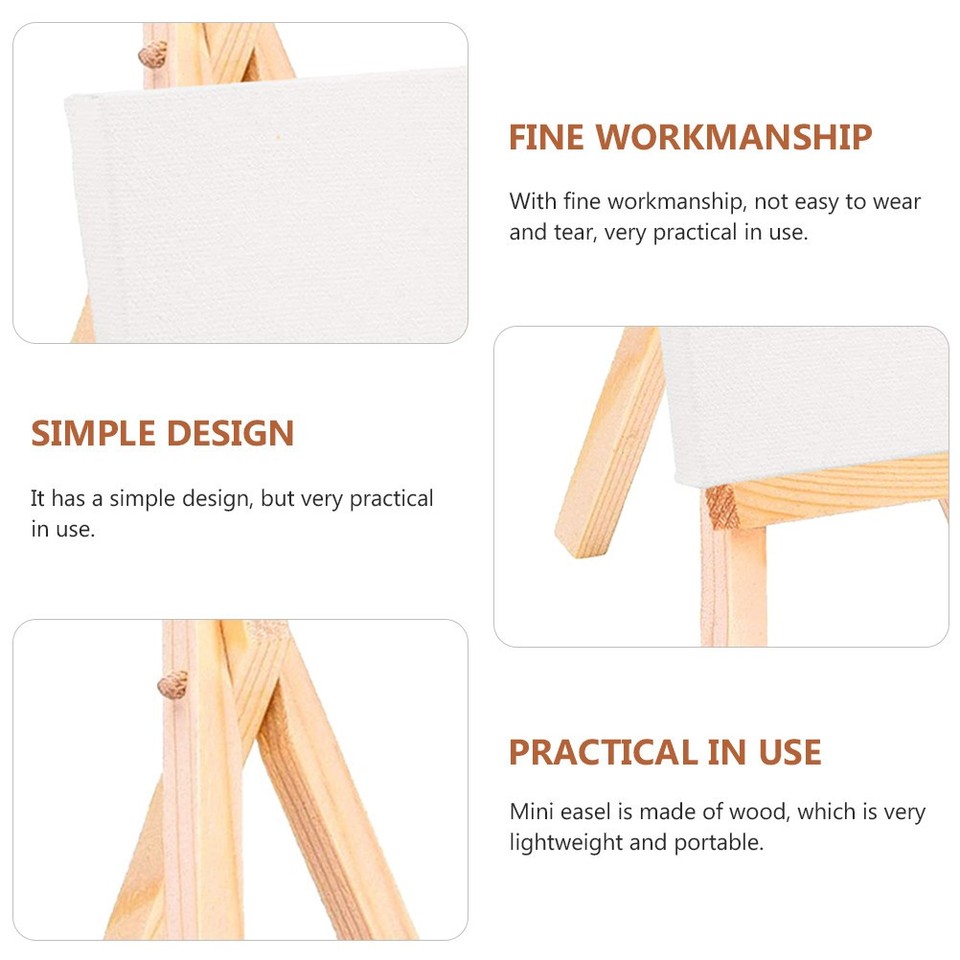 Mini Collapsable Storage Rack Wooden Mini Easel White Lightweight Folding Painting Rack for Children ...