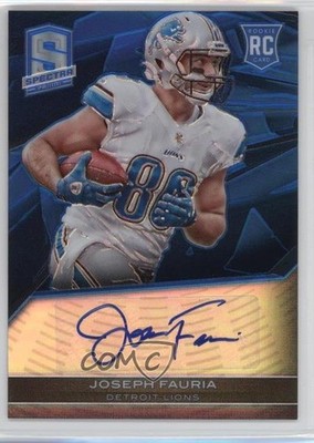 2013 Panini Spectra Blue 99/99 Joseph Fauria #142 Rookie Auto RC 0v0