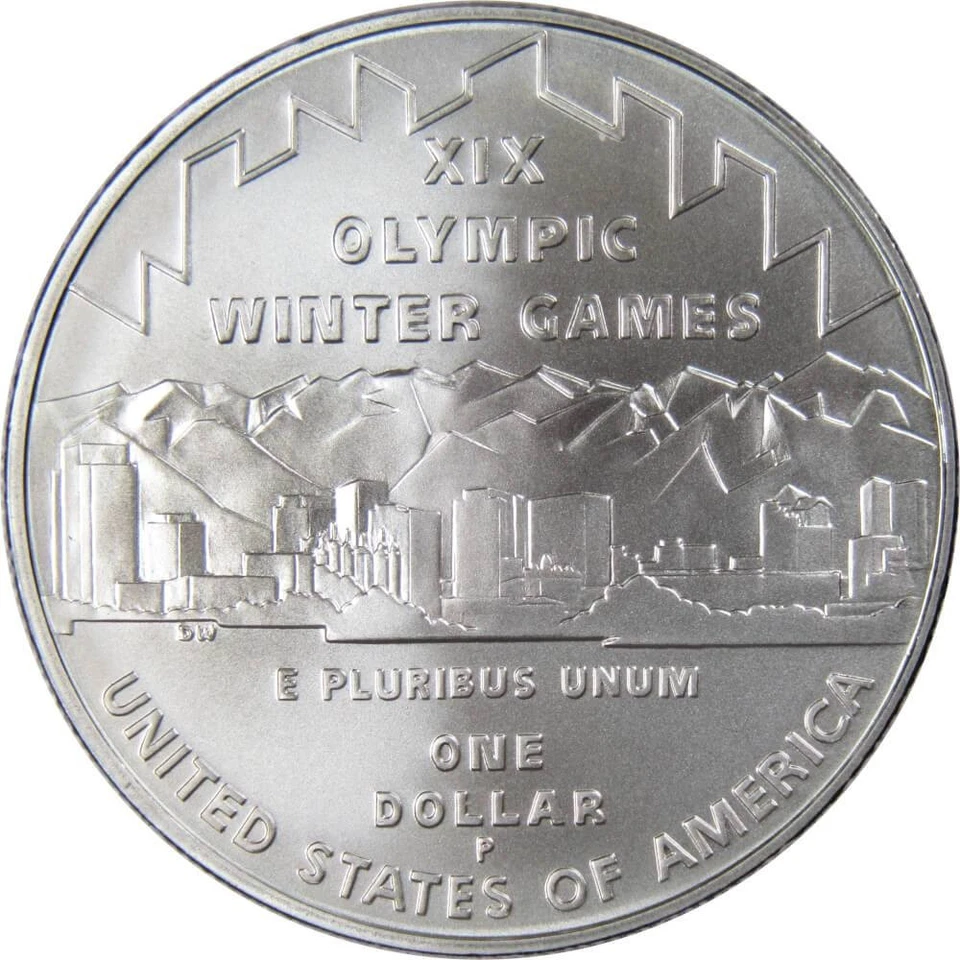 Salt Lake City Olympic Games Commemorative 2002 P 90% Silver Dollar BU $1 Coin - Image 2 of 2