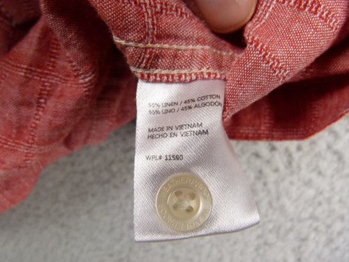 Weatherproof Mens XXL Red Washable Linen Collared Button-down Shortsleeve Shirt - Picture 4 of 6