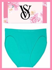 NEW Victoria s Secret Soft Seamless Panty Logo High Leg Brief Size XS Teal