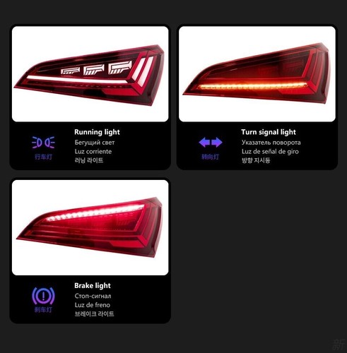 For Audi Q5 2008-2017 Animation Sequential Rear Turn Signal Lamps LED Taillights - Picture 8 of 12