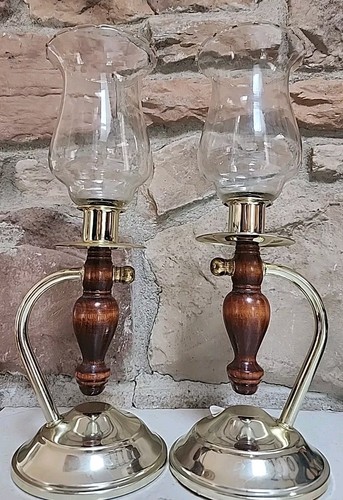 Palo de vela de madera dorada para interiores del hogar globos grabados de vidrio manto independiente - Imagen 6 de 10