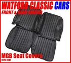 MGB Roadster and GT Pair of Seat Covers 1970 -1981 Leather look Black/Black