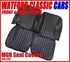 Mgb Roadster And Gt Pair Of Seat Covers 1970 -1981 Leather Look Blackblack Mgb Roadster And Gt Pair Of Seat Covers 1970 -1981 Leather Look Blackblack