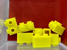LEGO Parts Lot x (8) Ct Neon Yellow Brick Modified 1 x 2  Studs Side ~ No 11211