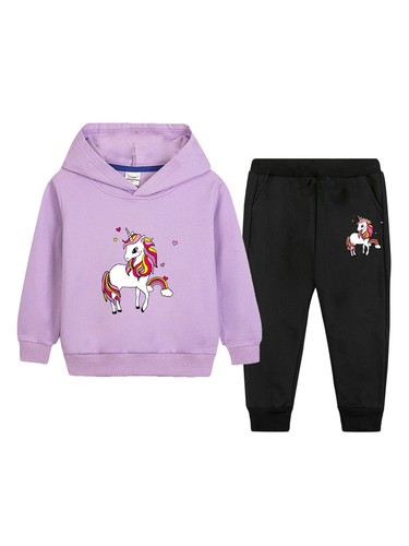 Unisex Kids Outfit Cotton Set Soft Tracksuit 2Pcs Clothes Pullover Sweatshirt - Picture 27 of 36
