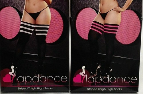 2 Lapdance Striped Thigh High Socks 