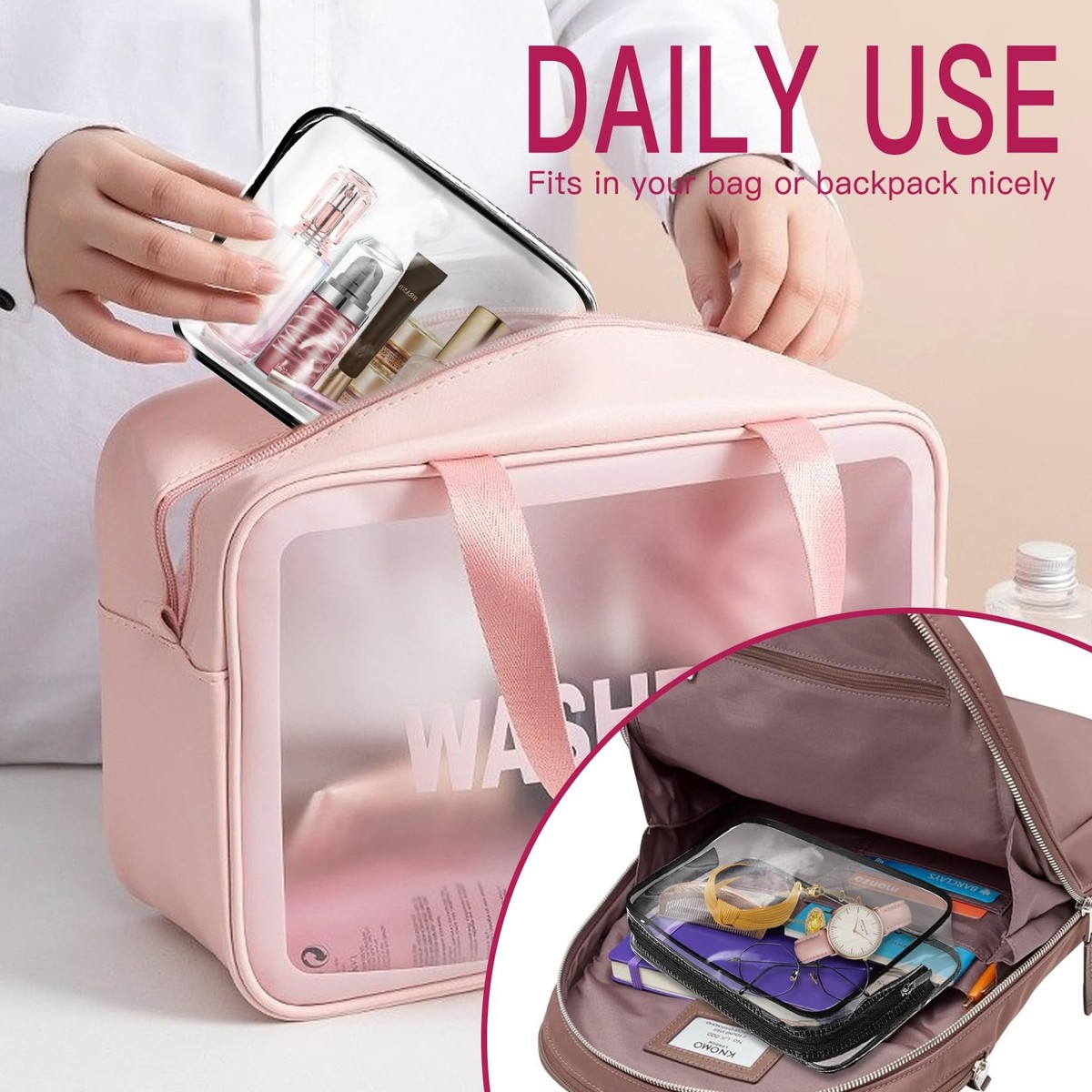 6 Pack Clear Makeup Toiletry Bag Carry On Airport Airline Compliant Bag |  eBay