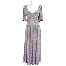 Boden Purple Dainty Floral Maxi Dress Size 6 Smocked Peasant Resort  Cottagecore