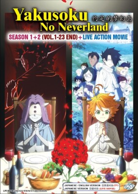 DVD Anime Yakusoku No Neverland Season 1+2 (1-23 End) +Live Action