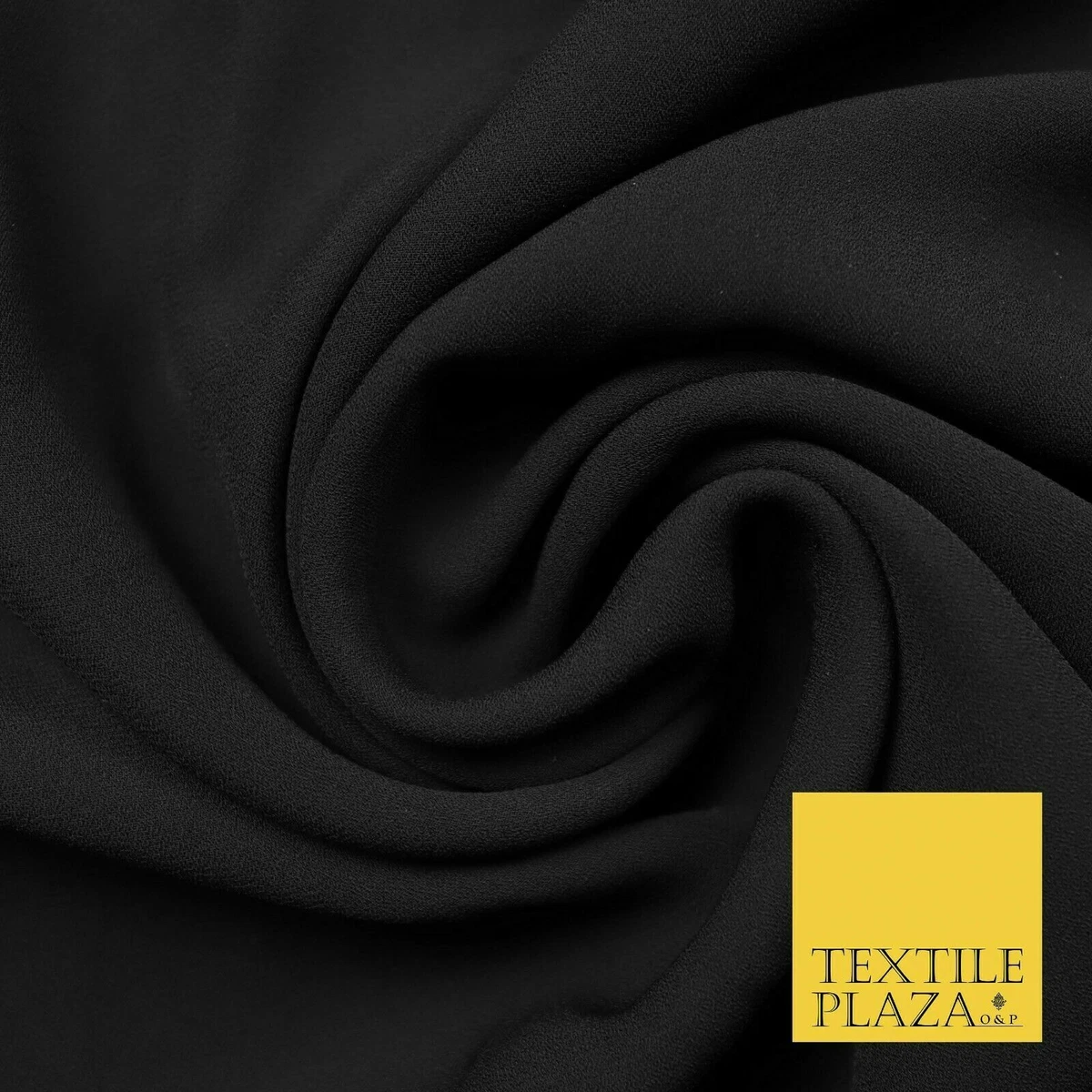 Premium Quality Black Heavy Plain Chiffon Dress Sheer Fabric Material 60