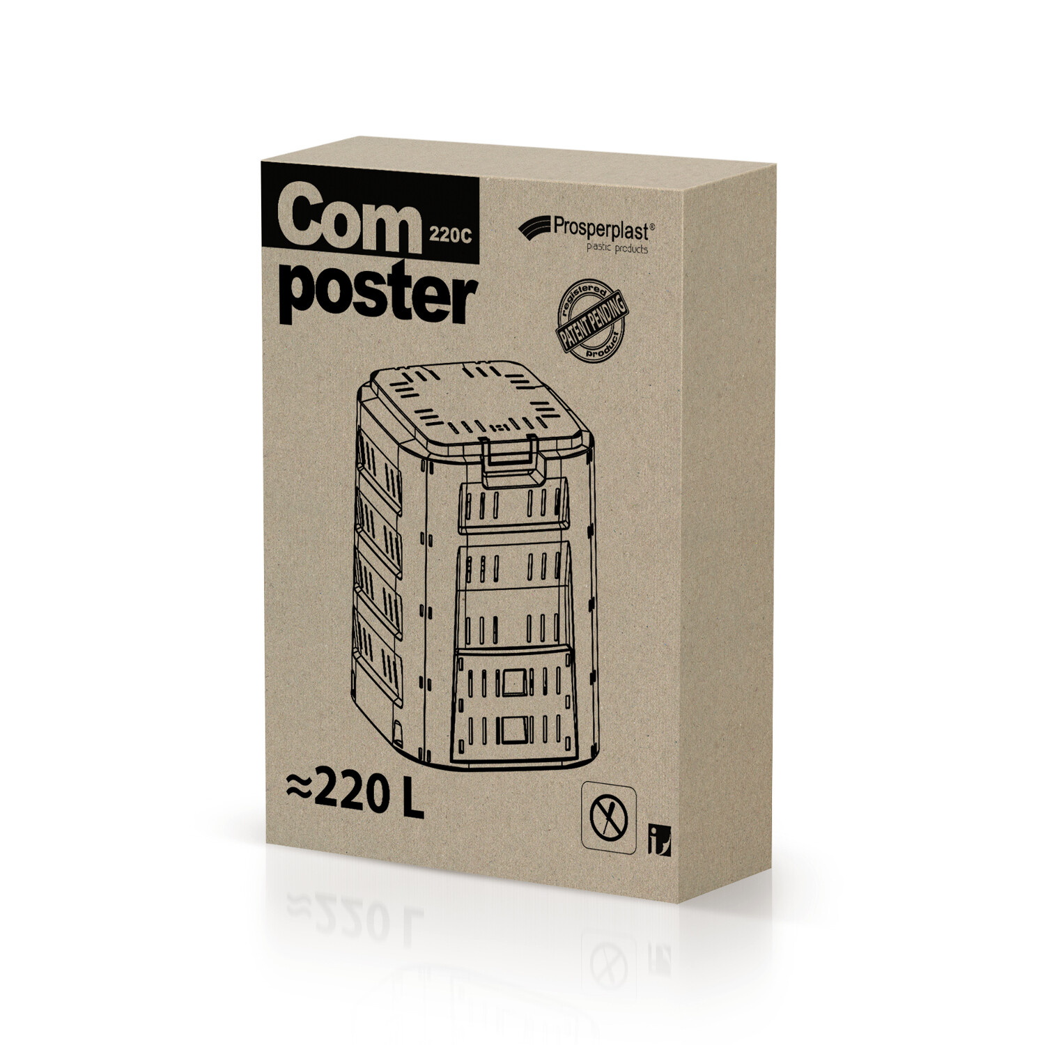 Composteur Prosperplast Compogreen 220L anti-odeur pour petits jardins IKST220C - 2
