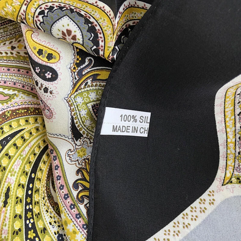 Pañuelo pequeño 100 % seda vintage estampado cachemir pañuelo para hombre mujer 53 cm Foto 4 de 4