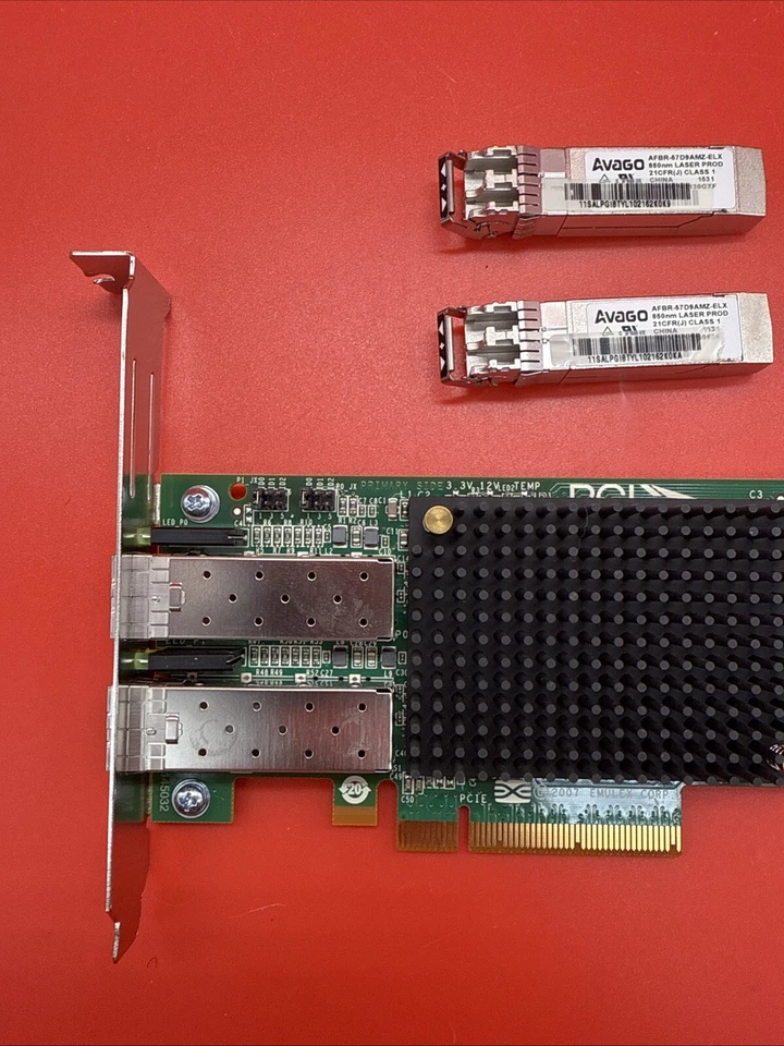 IBM Power8 577D 00E0806 8Gb 2 Port FC PCI-e Full Height HBA + SFP Transceivers - Image 2 of 4