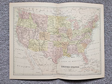 1875 Antique J Bartolomew Map of the United States of America