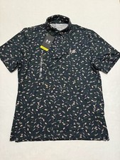 Under Armour Playoff 3.0 Green Blue Floral Polo Collared Shirt Men's Medium M