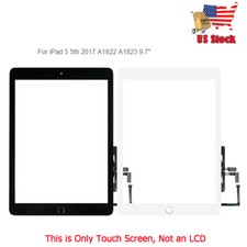 US For iPad 5 5th 2017 A1822 A1823 9.7 Touch Screen Glass Digitizer Home Button