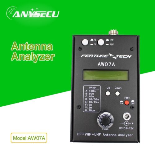 AW07A HF/VHF/UHF 160M 470Mhz Impedance SWR Antenna Analyzer Shortwave Ham Radio - Afbeelding 1 van 15