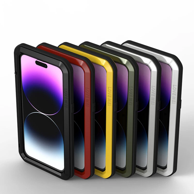 LOVE MEI Water Resistant Metal Gorilla Glass Case for iPhone 13 14 15 16 Pro Max - Image 2 of 4