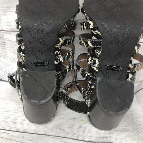 Vionic Shoes Sami Boa Snake Print Ankle Strappy Heeled Sandals Womens Sz 6.5 - Picture 9 of 10