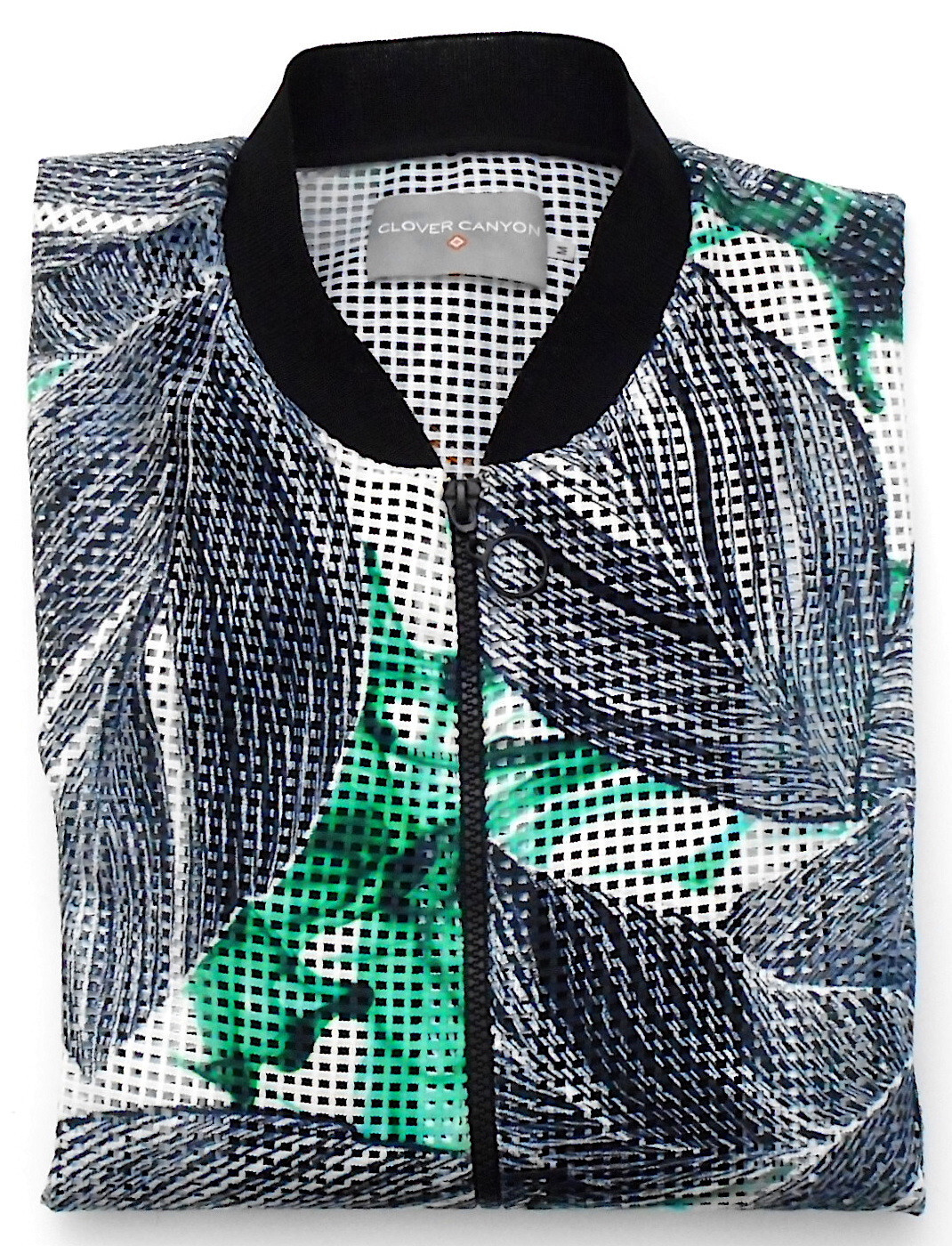 CLOVER CANYON Perforated Leaf Pattern Bomber Jack… - image 3