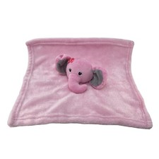 Pink Elephant Plush Lovey Security Blanket Blankie Cozy Small approx 13"