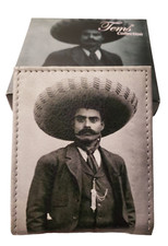 Men's Bi-Fold Leather Wallet Emiliano Zapata Chicano Mexicano Lowrider Culture