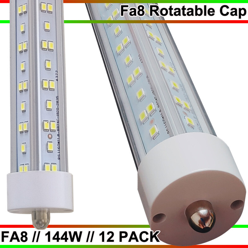 12PC T8 8FT LED Shop Light Bulbs FA8 Single Pin 144W 8FOOT LED Tube Lights US