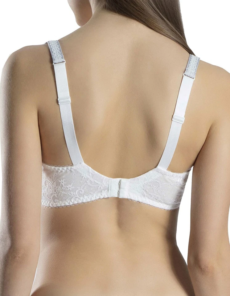 Aubade Reve D'opale Courbes Divines Comfort Half Cup Bra, White, 34D - Image 2 of 2