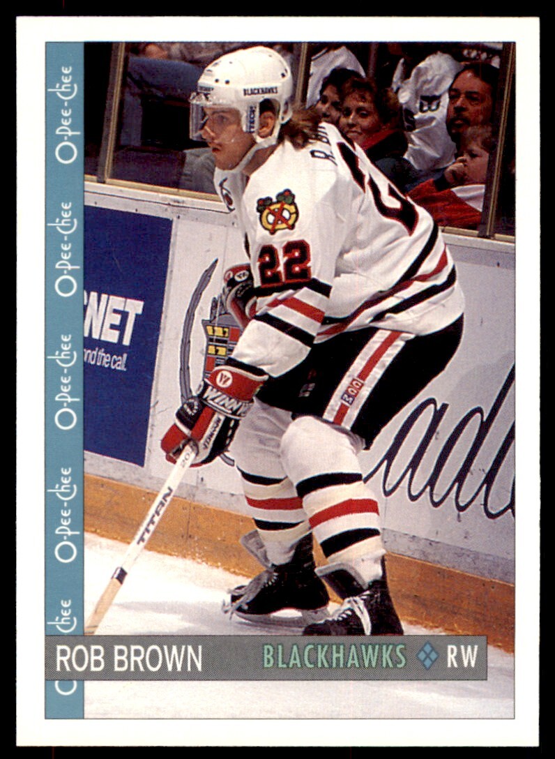 1992-93 O-Pee-Chee Rob Brown . Chicago Blackhawks #170
