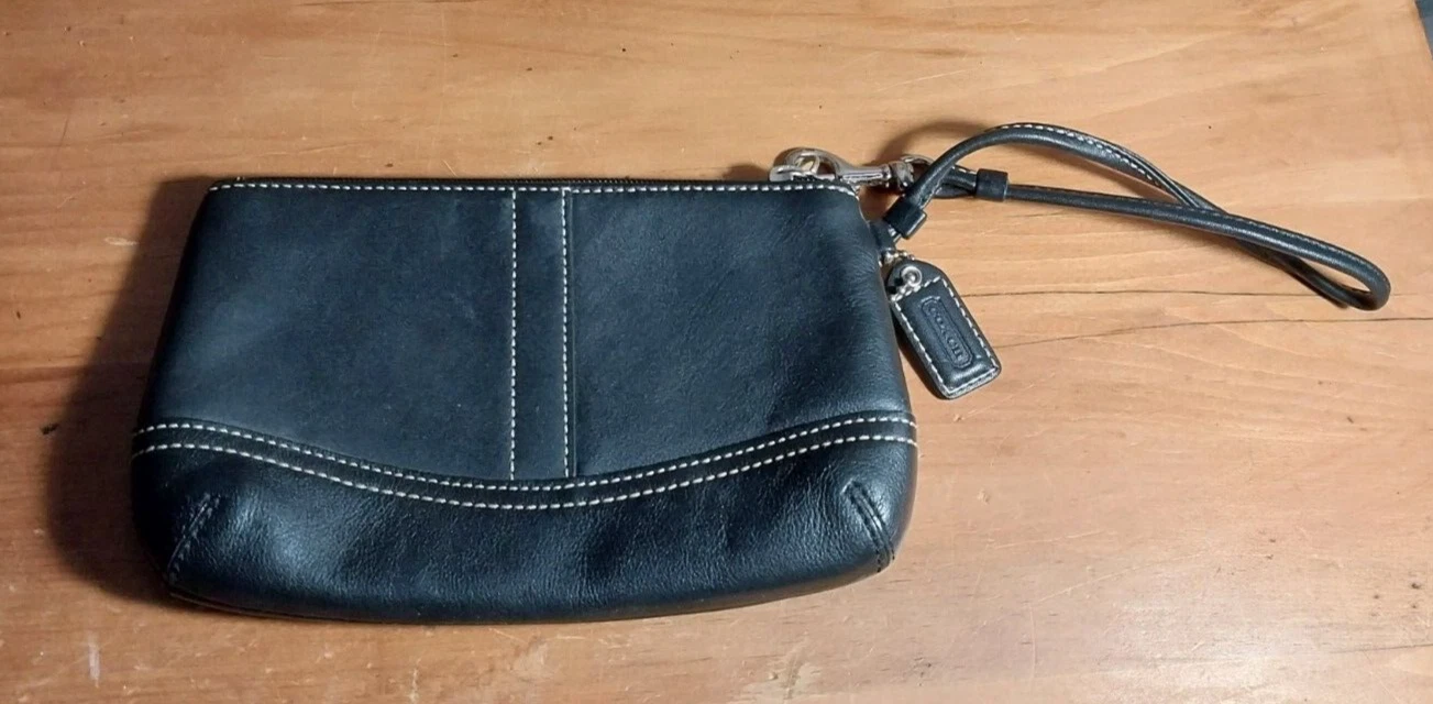 Autentico portafoglio vintage Coach Y2k Soho in pelle da polso mini borsetta