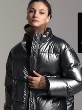 Georges Rech Silver Puffer Jacket Womens With Duvet Lining