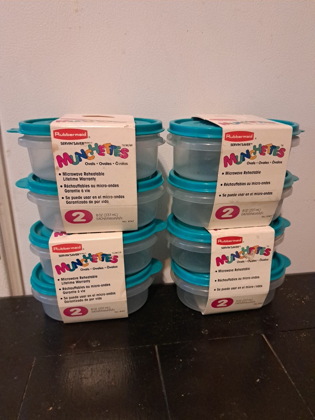 Rubbermaid Servin'Saver Munchettes Plastic Storage Containers 4 Pks Of 2