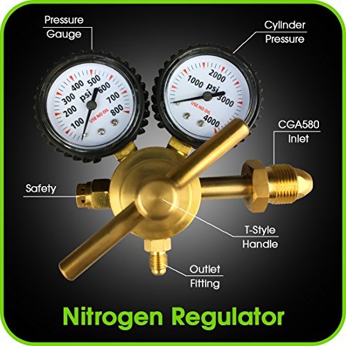 Nitrogen Regulator with 0800 PSI CGA580 Inlet Connection and 1/4