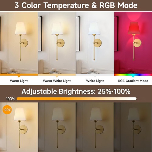 Wireless Wall Sconces with Remote, Rechargeable Battery-Operated, Set of Two - Picture 3 of 15
