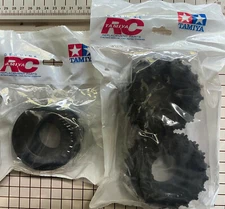 Tamiya RC Front and Rear Tire Set 1:10 Hornet Frog Grasshopper # 9805033 9805034