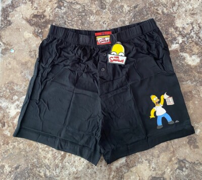 The Simpson ￼ Men s Black Shorts Homer  ￼ April 15 Tex day  2005 boxer,New Large
