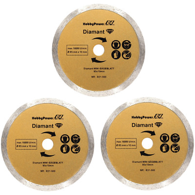 3x Mini Handkreissäge Sägeblatter Diamanttrennscheiben 85x10 mm für Worx Einhell