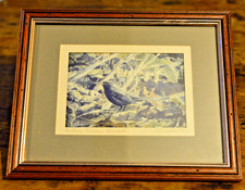 Tim Wootton Autumn Textures Blackbird, Signed print, framed, 1994, official