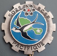 Insigne 502° BCS Pacifique Tahiti CEP Mururoa Hao Drago ORIGINAL BADGE