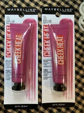 2 Pack Maybelline Cheek Heat Gel-Cream Blush #35 Berry Flame Fast Shipping!