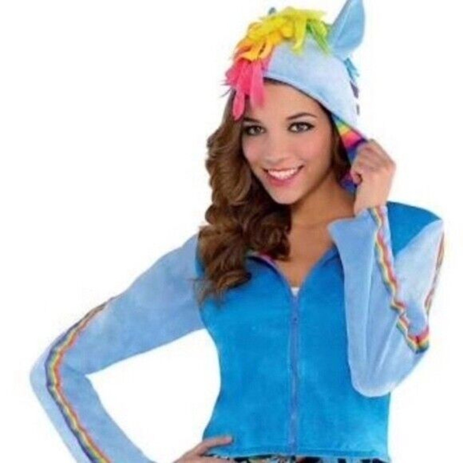 My Little Pony Rainbow Dash giacca cropped con cappuccio donna taglia L XL (fino alla taglia 16)
